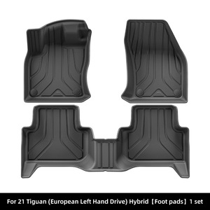 Tapis de sol et tapis de coffre en TPE écologiques pour <span class=keywords><strong>Volkswagen</strong></span> <span class=keywords><strong>Tiguan</strong></span> Hybrid <span class=keywords><strong>2021</strong></span> - Résistants à la saleté, imperméables, ajustement personnalisé pour voiture - Product Image 2