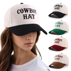 New Summer Cotton Baseball Cap COWBOYHAT Letters Embroidered Baseball <b>Hats</b> - Product Image 1