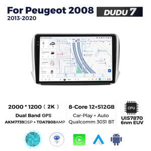 DUDUAUTO Convient pour <span class=keywords><strong>Peugeot</strong></span> 2008 2013-2020, écran multimédia Android modifié pour voiture, navigation Bluetooth, Car-play, écran de recul - Product Image 3