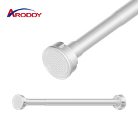 ARODDY Source Factory Tringle à rideau murale sans perçage à tension interne 25 mm, 27,56-47,24 pouces, en acier au carbone 0,55 mm, pour rideaux et douches