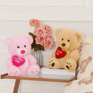 Oso de Peluche Moderno y Dulce con Bordado de Corazón y Serigrafía, Lindo Osito para Parejas, Día de San Valentín, Regalo Empresarial o Festivo - Product Image 1