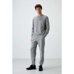 Ensemble de survêtement pour homme en coton gris mélangé, coupe confortable, style décontracté, vêtements pour adultes - Product Image 3