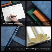 Carnet en cuir PU de qualité supérieure A5, de qualité professionnelle, avec logo personnalisé, pages en papier Dowling, pour usage professionnel en entreprise