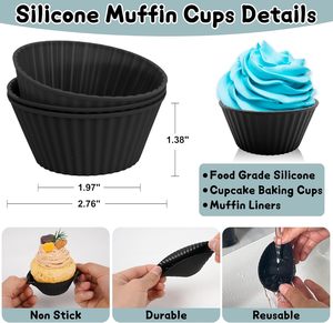 Molde de silicona redondo para hornear cupcakes y pasteles, ecológico y duradero, superventas 2025 - Product Image 2
