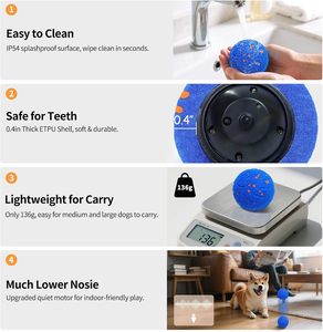 For Cheerble Smart Interactive Dog Toy Orange IPX7 Waterproof E-TPU Material Rope Automatic Moving <b>Bouncing</b> Wicked <b>Ball</b> - Product Image 5
