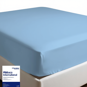 Sábana Ajustable 100% Algodón Azul Claro Tamaño Individual 90x190cm - Product Image 3