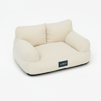 Lit pour animaux de compagnie en velours côtelé de qualité supérieure personnalisé avec rembourrage en coton PP et logo et emballage personnalisés