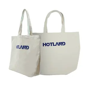 Bolso de mano blanco reciclable de compras de supermercado de Playa Grande de alta calidad personalizado