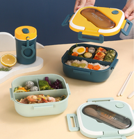 Kotak Bento portabel kualitas tinggi, 3 kompartemen pemanas makanan, wadah penghangat Microwave, kotak makan siang termal, bebas BPA