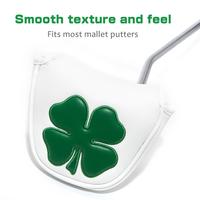 Housse de putter de golf, housses de tête de club de golf pour putter en cuir PU, housse de tête de putter à maillet avec série trèfle à quatre feuilles magnétique