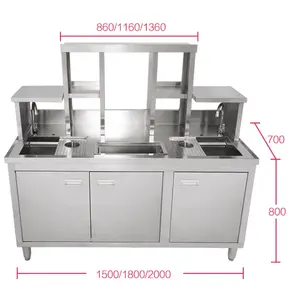 カウンターチラー冷蔵庫キッチンワークテーブルの下のOEM鋼ステンレス冷却2ドア冷蔵庫