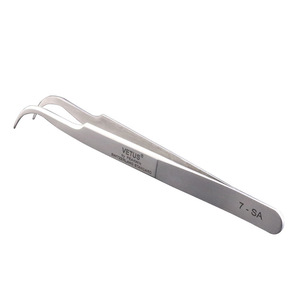 Vetus Tweezers 7-SA Curved Tip Stainless Steel Precision <b>Tool</b> For Electronics And Jewelry Repair - Product Image 4