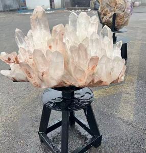 Vente en gros de grappes de cristaux naturels de guérison, grandes grappes de quartz blanc transparent pour la décoration de la maison - Product Image 3