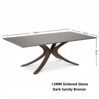 Table basse en céramique noire avec structure métallique, design minimaliste de luxe, pour salon, en pierre frittée durable, support à café décoratif