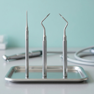 เครื่องมือถอนรากฟัน BK Industries รุ่น H1 H2 สีเงิน ด้ามจับแบบ Ergonomic พร้อมลายกันลื่น สำหรับการผ่าตัดด้วยมือ ระดับ Class II ได้รับการรับรองมาตรฐาน CE แบบ 3 ขา - Product Image 3
