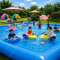 Aufblasbarer PVC-Pool Geeignet für Kinder und Erwachsene Tragbarer Outdoor-Pool mit Einfachem Aufbau und Auslaufsicherem Design