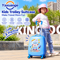 Valise à roulettes pour enfants de 16 pouces, en ABS et PC, 360 ° Roue rotative. Valise pour bébé de style dessin animé pour la maternelle.
