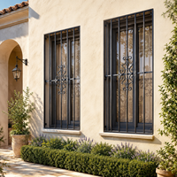 Reja de Seguridad Decorativa Europea para Ventanas de Aluminio, Reja Exterior Anti-Robo Personalizada para Fachada de Villa