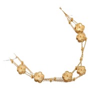 Joyería de Acero Inoxidable al por Mayor, Collar de la Suerte de Trébol de Cuatro Hojas a la Moda, Collar de Oro de 18K de Doble Cara con Cinco Hojas
