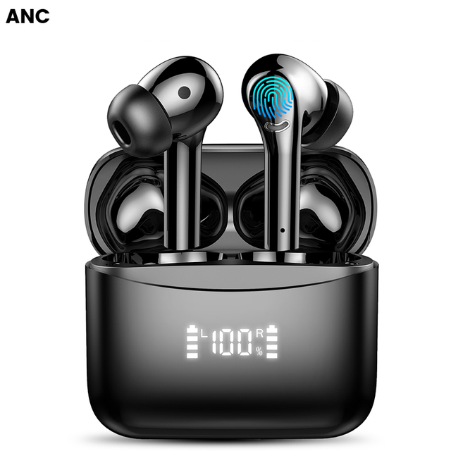 High-quality ANC+ENC TWS Earbuds BT 5.4 IPX5 Waterproof 20h Digital Display In-Ear Hi-Fi Sound Bass Boost Low Latency Type-C