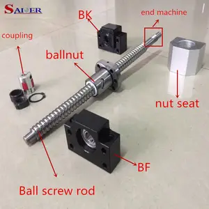 High Precision SFU1605 SFU1610 SFU2005 SFU2505 Ball Screw With Ball Nut BK BF Coupler For CNC Machine