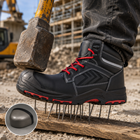 Botas de Seguridad al por Mayor, Botas de Trabajo con Puntera de Material Compuesto y Cuero Genuino, Suela de Goma PU para la Industria de la Construcción