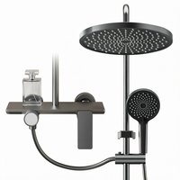 Système de douche pluie en aluminium chromé brossé anti-reflux pour hôtels, avec douchette à main et mitigeur thermostatique mural pour salle de bain