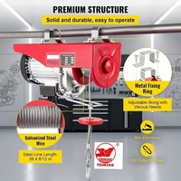 Mini palan électrique 300 Kg 500 Kg 1000 Kg Capacité de levage Palan à câble métallique avec chaîne en acier 220V pour ferme et hôtels