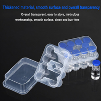Boîtes de rangement en plastique transparent jetables de 3 ml à 10 ml pour flacons, étuis de voyage, supports de flacons, vente en gros