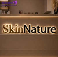 Enseigne LED personnalisée en métal noir mat rétroéclairée, lettres commerciales intérieures/extérieures pour salon de beauté