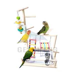 Parrot Large Game Frame Parrot Toy Training Station Frame Playground Platform Climbing Ladder Swing Bird Toys