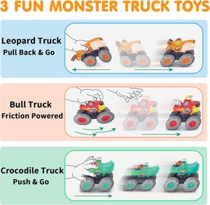 Push and Go, niño pequeño, regalo para bebé, camiones de cocodrilo, camión de leopardo, camión de Toro, coches impulsados por fricción, coches extraíbles, coches de <span class=keywords><strong>juguete</strong></span> para niños - Product Image 2