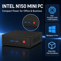 Mini PC portable N2 Intel N150 DDR4 16 Go M.2 2 To avec lecteur 2,5 pouces en option, double 4x USB3.2, WiFi 5, Windows 11, ordinateur de bureau