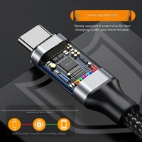 Kabel Pengisian Cepat USB C ke USB C 100W PD, Nylon Braided 2m, Sinkronisasi Data, Tipe C Male to Male, untuk iPad dan Samsung