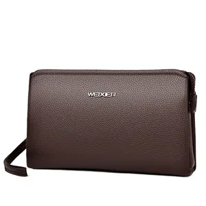 2024 New Design Men's Wallet Clutch High Quality Men's Clutch Business Pure Color Handbag