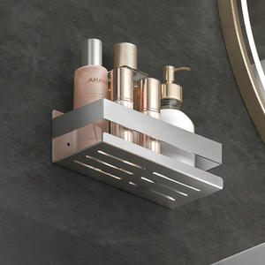 Estante de <span class=keywords><strong>ducha</strong></span> adhesivo moderno de <span class=keywords><strong>acero</strong></span> <span class=keywords><strong>inoxidable</strong></span> para baño Estante de esquina montado en la pared <span class=keywords><strong>sin</strong></span> necesidad de taladrar - Product Image 6