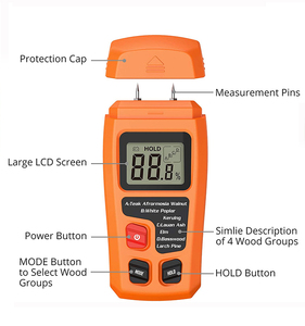 Hygromètre numérique 0-99% pour <span class=keywords><strong>bois</strong></span> <span class=keywords><strong>Testeur</strong></span> d'humidité pour plancher en <span class=keywords><strong>bois</strong></span> à 2 broches Facile à utiliser Humidimètre pour <span class=keywords><strong>bois</strong></span> <span class=keywords><strong>de</strong></span> meubles - Product Image 5