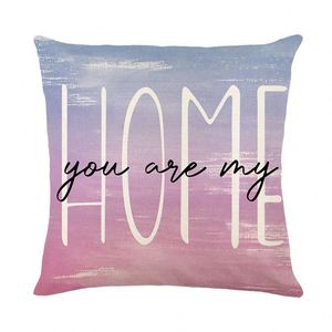 Plant Flowers <b>Printed</b> Pillowcase Polyester Decorative Letters Sofa <b>Bedroom</b> Cushion Cover - Product Image 6