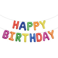 Ensemble de ballons en aluminium de 16 pouces de style américain avec inscription Joyeux Anniversaire, décoration de fête d'anniversaire, ballons en film d'aluminium, vente en gros