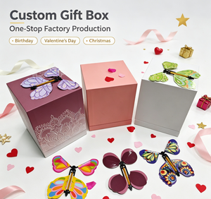 <span class=keywords><strong>Scatola</strong></span> Regalo Sorpresa a Forma di Farfalla Volante Personalizzata, Fai-da-Te per <span class=keywords><strong>Scatola</strong></span> Esplosiva, Scatole Rigide Riciclabili per San Valentino e Compleanno - Product Image 1