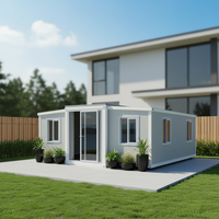Kit de Casa Contenedor Prefabricada Económica de 40 pies, Panel Sándwich Transpirable Rectangular, Grosor Estándar, Diseño Moderno
