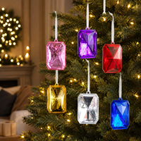 Nouvelles Décorations de Noël en Gros : Pendentifs en Plastique Scintillants et Colorés en Forme de Faux Gemmes pour Noël et la Saint-Valentin (Vente Transfrontalière)
