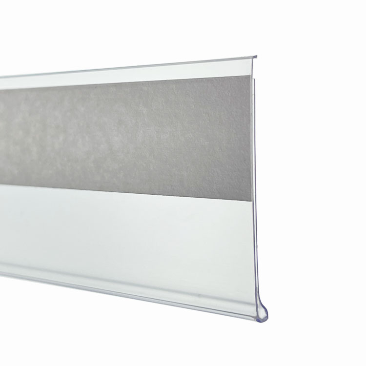 Factory Custom Clear Adhesive Price Tag Molding Backed Ticket Molding Info Strips Plastic PVC Data Strip With Foam Tape