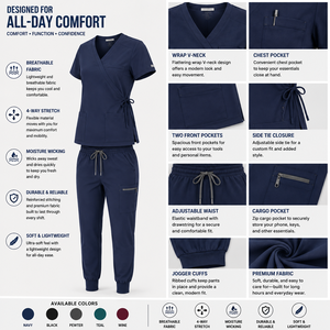 Custom <b>Scrubs</b> Uniforms <b>Sets</b> <b>For</b> <b>Women</b> Stretch Medical <b>Scrubs</b> Nursing Uniforms Jogger Pants OEM ODM Manufacturer - Product Image 3