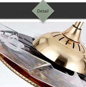 Modern LED <b>Fan</b> Pendant with Retractable Blade Indoor Decorative Fancy Acrylic Lamp Body <b>Remote</b> <b>Control</b> Switch Plug for Home Use - Product Image 3