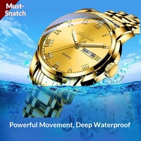 Montre à quartz pour homme avec bracelet en acier inoxydable, cadran à aiguilles, luminescent, résistant à l'eau 30M, calendrier, style business décontracté