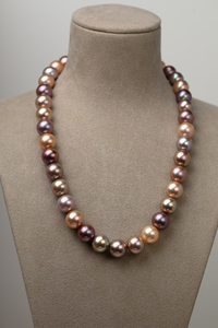 Venta al por mayor S925 cierre colorido collar de perlas de agua dulce 5A Edison perla 11-12mm collar de perlas 43cm para mujeres regalo de fiesta - Product Image 5