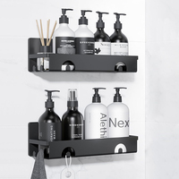 Paquete de 4 estantes de acero para montar en la pared, soporte para jabón, accesorios de baño, kit de estantes de esquina para ducha