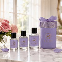 Nouvelle conception de flacon de parfum en verre de 30 ml, 50 ml, 100 ml avec boîte et sac en papier assortis pour l'emballage de parfums