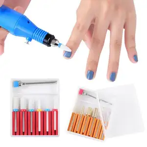 Misscheering 6 Cái Nail Drill Bits Kim Cương Set Silicone Cắt Cho Làm Móng Tay Gốm Máy Phay Cutter Cho Làm Móng Tay